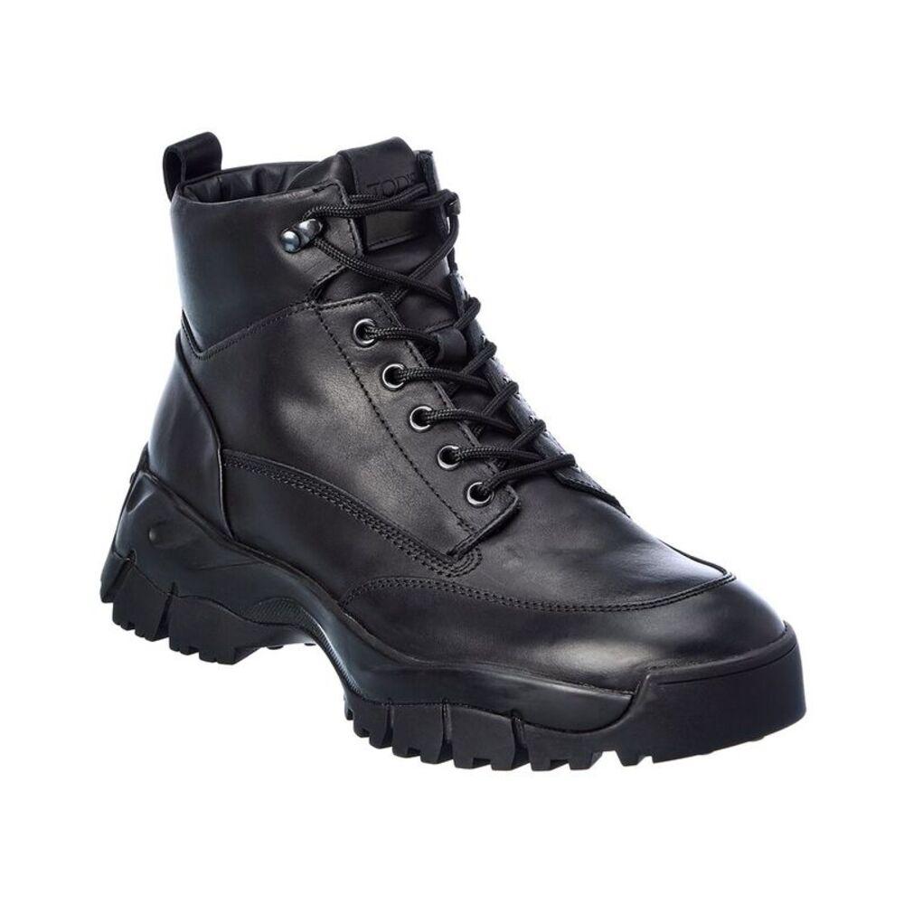 Tod's Mid Mountain Leather Boots, Black